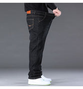Jean en denim extensible simple et décontracté pour hommes de grande taille